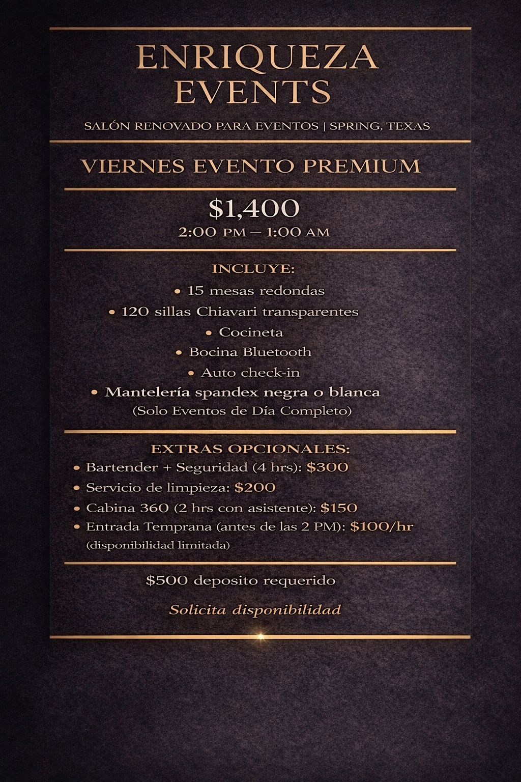 Enriqueza Events Venue Space